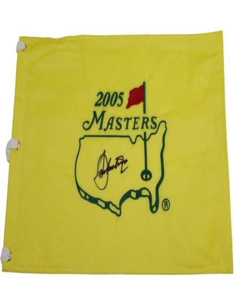 Seve Ballesteros 2005 Yellow Auto Collection Signatured Signatured Signatured Open Masters Glof Pin gedruckter Flag 8817046