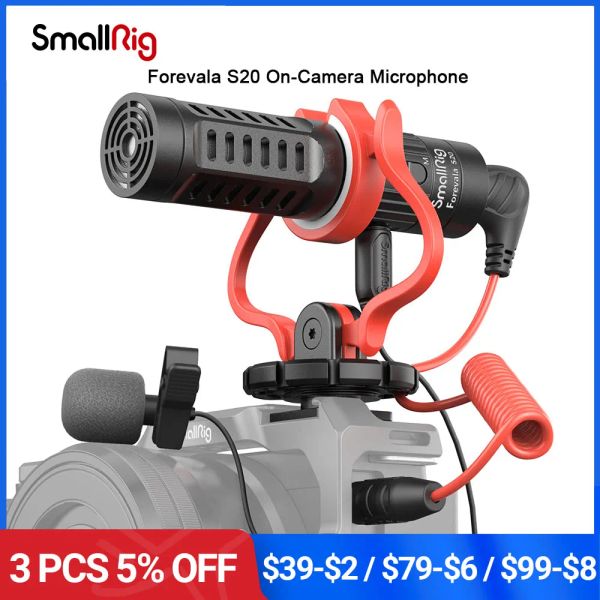 Microfoni microfoni Smallrig S20 con microfono stereo per fucile a monte di shock per fotocamere DSLR Sony iPhone e smartphone 3468