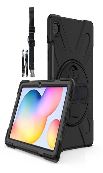 Capa traseira à prova de choques seguros com alça de ombro e suporte para caneta para Samsung Galaxy Tab S6 Lite 104 Silicone Case3751788