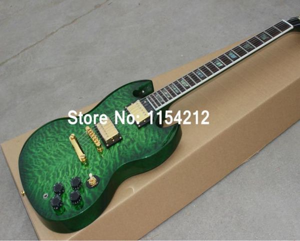 Ganze hochwertige E -Gitarre mit Luxusstil Custom Green Burst Color7157345