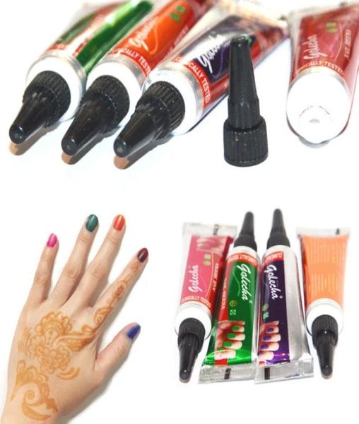 5G INDIAN HENNINE Peste per chiodo coni Crema Tubo crema Mehndi henné colorato per nail art naturale Manicure Buys Tool3528337