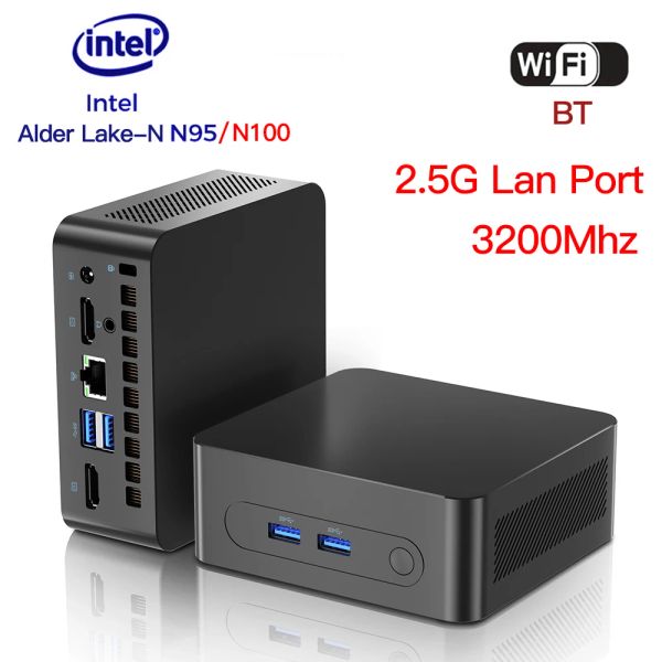 Mäuse Intel Alder Lake N95/N100 Mini PC Windows 11 Pro DDR4 3200 MHz 8 GB 128 GB 16 GB 512 GB WiFI BT 2,5G LAN Port Desktop Gamer Computer Computer