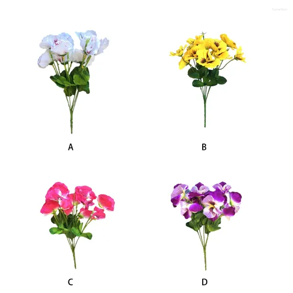 Flores decorativas 3pack lote de longa durabilidade Arranjo de flores artificial para roxo falso ou externo