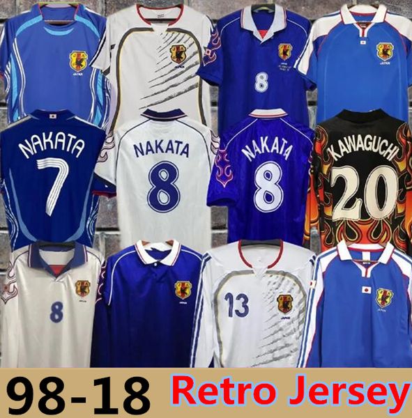 1998 06 16 18 Giappone Retro Nakata Soccer Maglie Soma Akita Soma Okano Kawaguchi Shirt da calcio domestico Kazu Hattori Disponibile uniforme a maniche lunghe