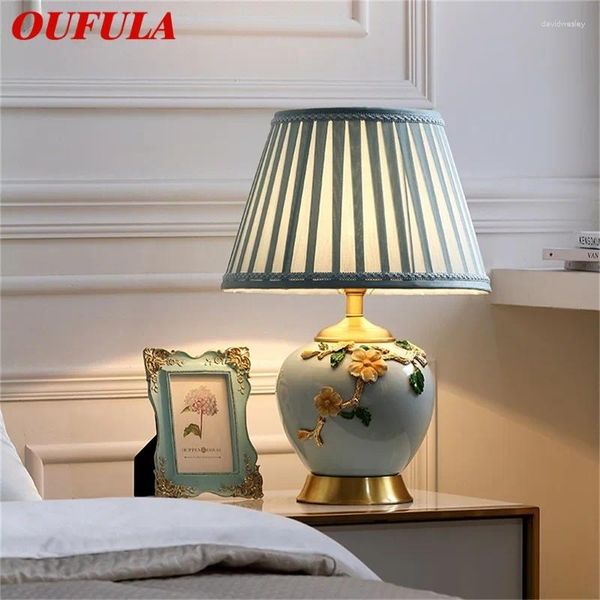 Tischlampen OUFUA ANFORMATIONAL LAMPE MESSING Creative Ceramic Led Desk Light Decorative für Zuhause