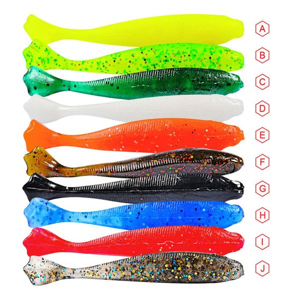 10pcsbag Soft Worm Fishing Lures 10 cores isca macia 95cm6g 7cm2g Wobbler Jigging Silicone Bass Tackle Tackle6251266