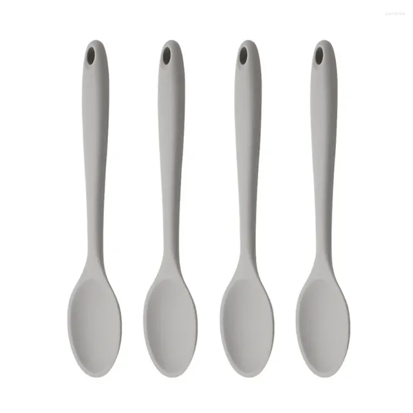 Löffel 4 PCs Silicon Löffel Honig Dekor Küchenutensilien Mischen Kaffee Nicht-Stick Kieselgel versorgt serviert