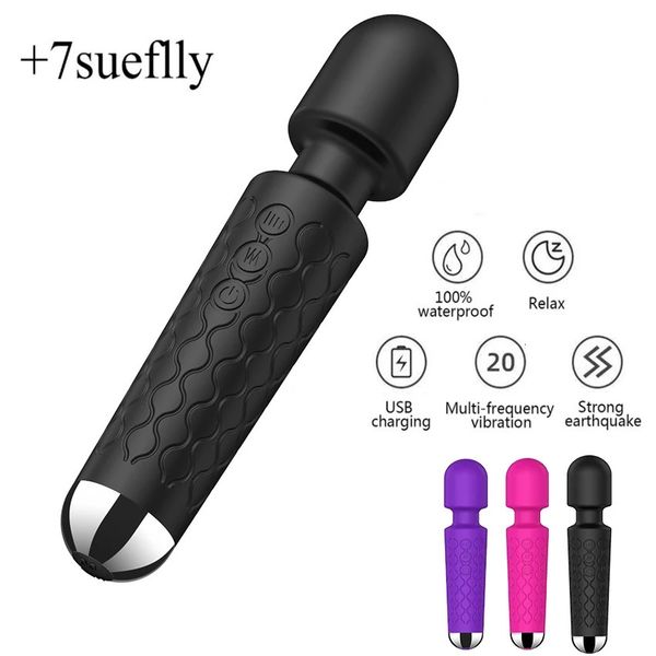 20 modos Vibração forte mini vibrador mágico bastão USB Charging Massager Clitoris Gspot Vibradores Sex Toy para mulheres adultos 18 240403