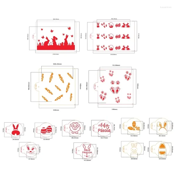 Adesivos de janela e56c 5pcs/configuração modelo de pintura de páscoa de primavera