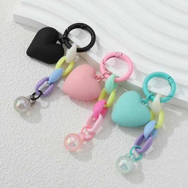 Schlüsselanhänger Lanyards handgefertigtes Herz Schöne Acryl Liebe Plastik Link Schlüsselringe für Frauen Männer Freundschaft Geschenk Handtasche Dekoration Schmuck Q240403