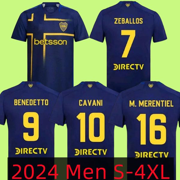 24 25 Boca Juniors Futbol Formaları Özel 2024 2025 Futbol Gömlek Erkekler Çocuk Kiti Cavani Janson Medina Villa Fernandez Benedetto Zeballos Blondel Barco