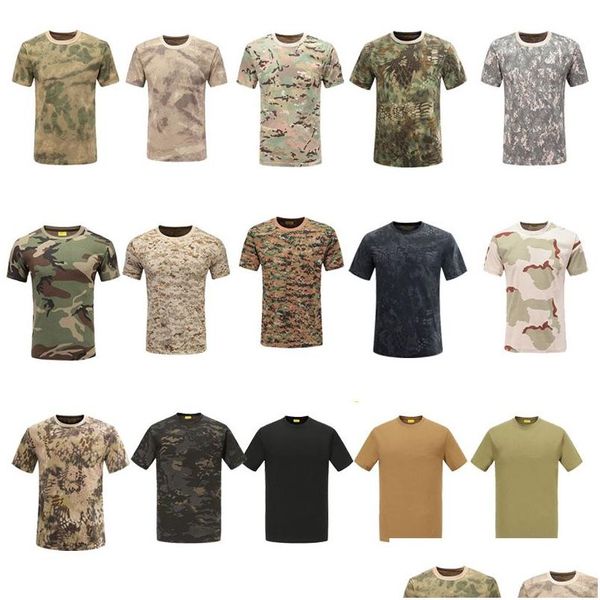 T-shirt tattiche che sparano maglietta da battaglia uniforme da combattimento bdu abbigliamento cotone camuffato per boschi da caccia all'aperto t-shirt n dhxpy