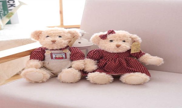 26 cm Coppia carina o un orsacchiotto con vestiti giocattolo peluche bambola di animali morbidi per bambini ragazze di buon compleanno regali di matrimonio H10254282771