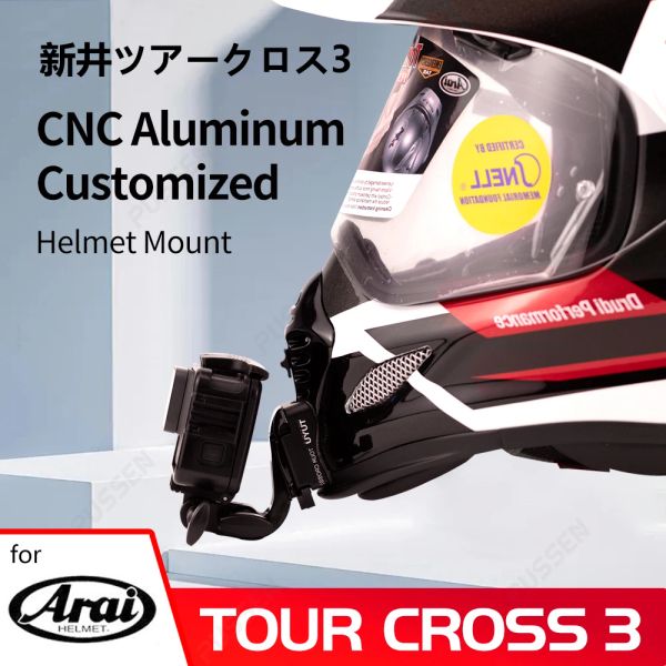 Câmeras Arai Tour Cruz 3 Capacete CNC CNC Cenário de queixo de alumínio para a GoPro Insta360 DJI Motorcycle Camera Capacetes Acessórios