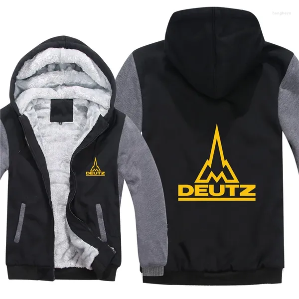 Moletons masculinos de inverno deutz fahr trator masculino com zíper de lã de lã de lã de sujeira de moletom