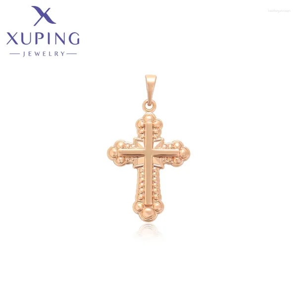 Anhänger Halskette Xuping Schmuck Ankunft Animal Cross Kupferlegierung Halskette aus goldener Farbe Frauen Religion Geschenk x000838704