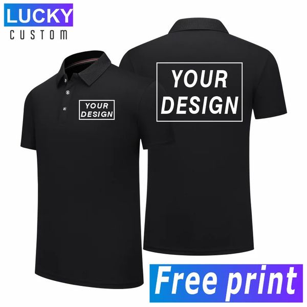 Mens Business Casual Polo Gömlek Siyah Düz Boş Kısa Kollu Gömlek 240319 için Özel Baskı Nakış Spor Golf Tişört