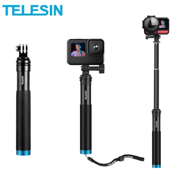 Gimbal Telesin estendibile portatile per selfie in lega di telescoping polo di telescoping per GoPro Hero 11 10 9 8 7 Insta360 Dji Osmo Action 2 3