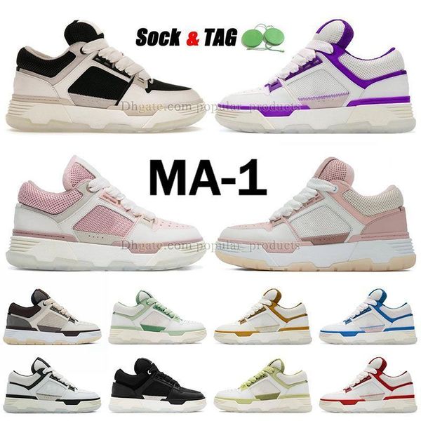 Amirir MA 1 2 Brown Zapato Plate Formome Sapatos Black Casual Treinadores de Designer Mulher MA1 MA2 DHGATE Luxo MA-1 Plataforma branca Red Mint Green EUR 46 Sneakers