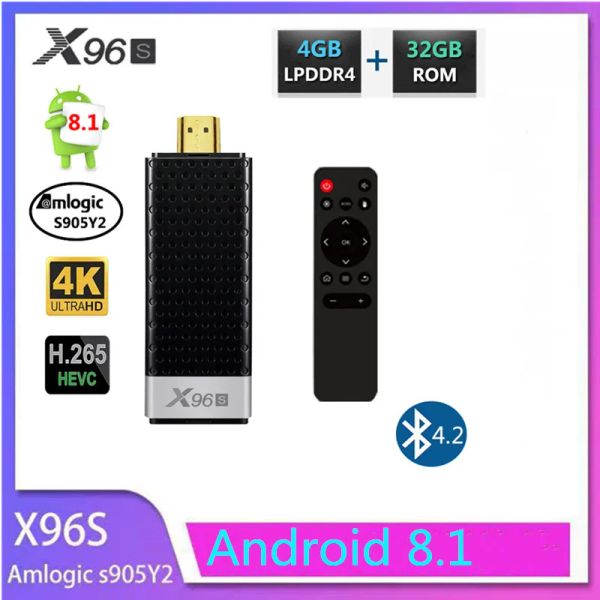 Kutu X96S Mini PC Android 8.1 Kutu Amlogic S905Y2 DDR4 4GB RAM 32GB ROM TV Stick 5G WiFi BT 4.2 4K HD Medya Oynatıcı Set Üstü