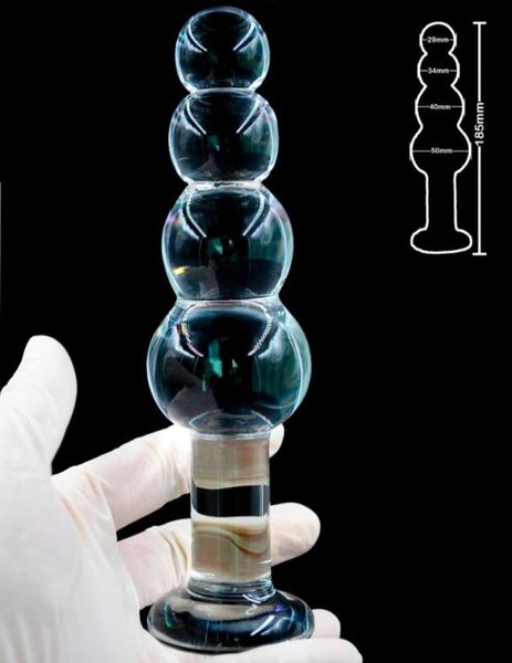 Bedas de vidro de vidro grande pirex Big Balls Crystal Dildo Penis Buplug Dick Artificial masturbado sexo adulto brinquedo4275889