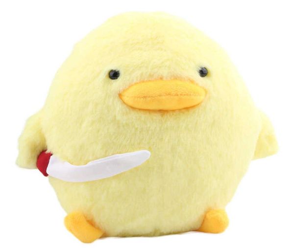 30 cm Duck da cartone animato con coltello kawaii Chick bambola peluche animale morbido peluche di peluche di animali da peluche giocattoli ctue per bambini regalo Q0729404110