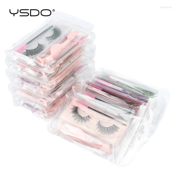 Cílios falsos ysdo cílios por atacado 10 pares volume fofo 3d maquiagem de visita natural longa maquillaje cils faux conjuntos