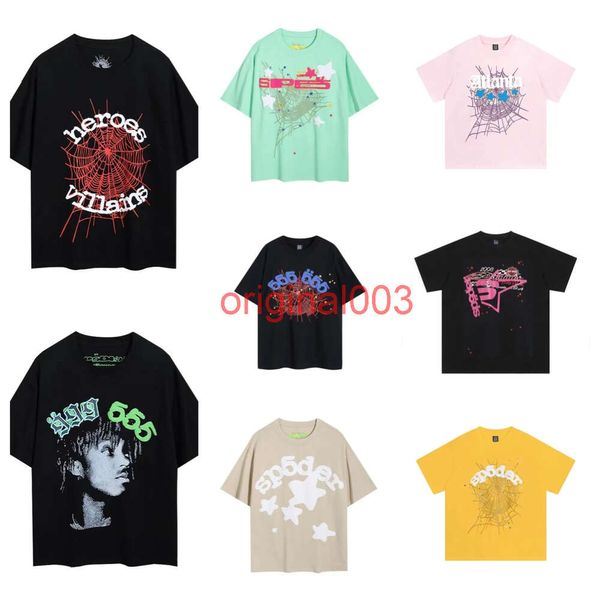 SP5der T-Shirt Herren T-Shirts Poloshirt Shirt SP5der Young Thug Spider 555 Womens T-Shirt Fashion Print Street Kleidung Webmuster Sommer Sportarten Top European S-XL VD