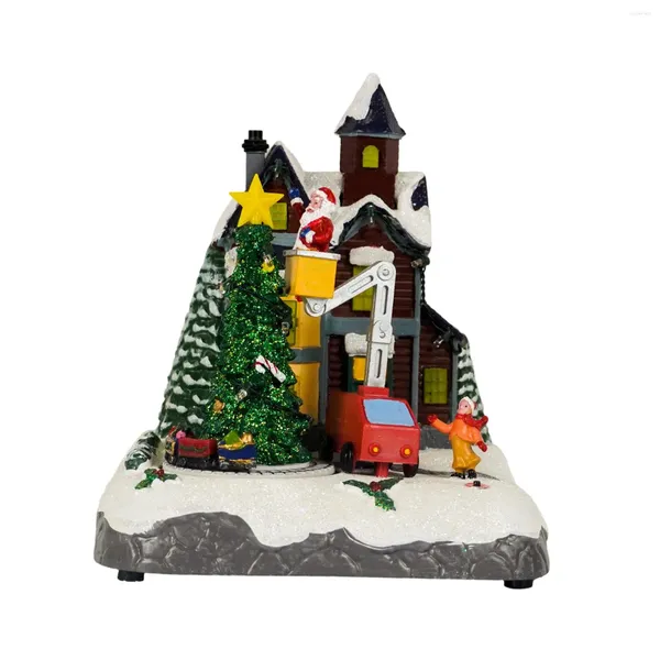 Decoração de festas de Natal Miniature Musical Pp Ornament Decorative Fairy Garden estátua para delicada versátil