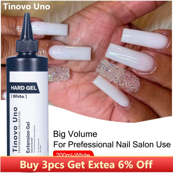 Gel Tinovo uno 200 ml UV Builder Nagel Gel in einer Flasche Selbstnivellierung weiße Hardgel Nagellack Poly -Konstruktion halb dauerhafte Gele