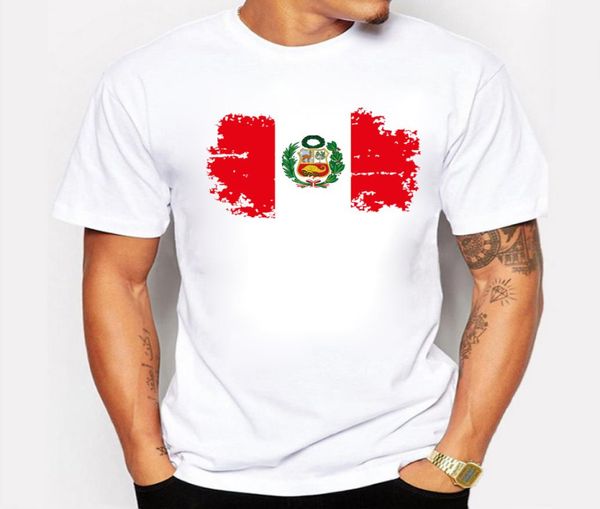 Os fãs patrióticos torcem as camisetas do Peru T para homens de manga curta do algodão do Peru Nacional Casual Swag Round Neck camiseta camiseta 9404636