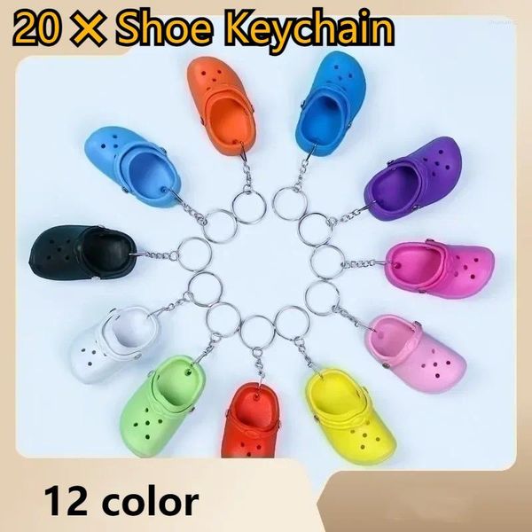 Keychains 20pcs niedlich 3D Mini Eva Beach Loch Little Croc Schuh Keychain Girl Geschenktüte Accessoires Dekoration Keyring Floating Charm