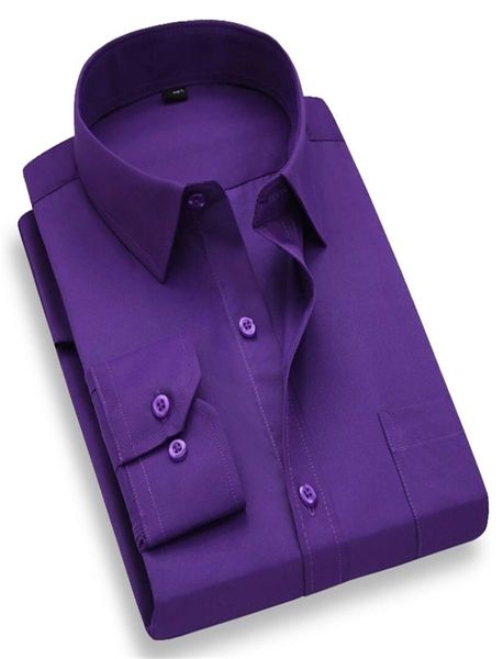 Men camisa vestido moda moda swill roupas de negócios sólidas manga longa formal com bolso de peito macho casual social 2204028534912