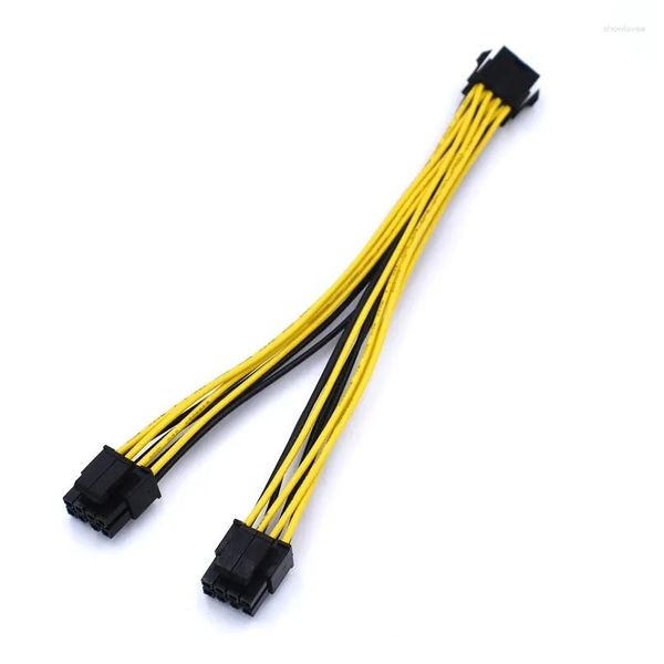 Bilgisayar Kabloları Konektörleri S 20cm 18AWG ATX EPS CPU 8PIN ila 2 84 4pin Spinter uzatma Güç Damlası Teslimat Bilgisayarları Ağ DH0F6