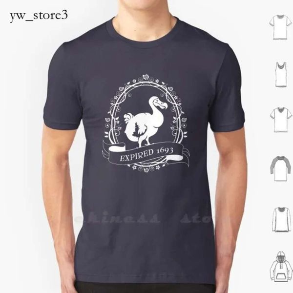 Herren T -Shirts Dodo abgelaufene Baumwolle (weiß) Hemd Custom Design Drucken ausgestorbener Vogel Tier Ammonitenblütenrahmen Silhouette 7312