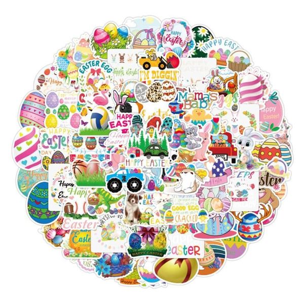 Protezioni per la pelle 100 Easter Eggs Bunny Adesivi Bunny Notebook Lancia vetro ITI Sticker7759215 Computer di consegna a goccia Networking ACCE OTA4Q