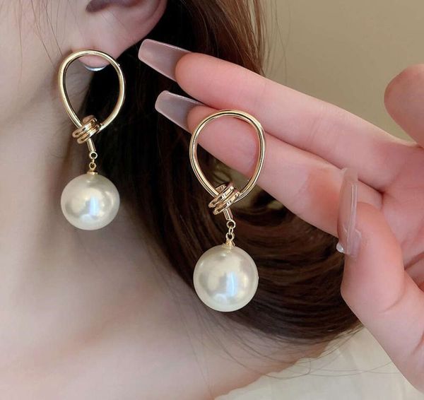 2024 Dangle Ohrringe Kaitin Pearl Frauen Französisch Vintage Elegantes Temperament Tropfen Ohrring Mode Premium Frauenpartner