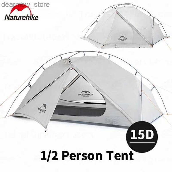 Палатки и укрытия Naturehike 15D нейлон 1/2 человека палатка PU2000 мм водонепроницаемый открытый кемпинг палатка Travel UltraLight Tourist Tent с снежной юбкой L48