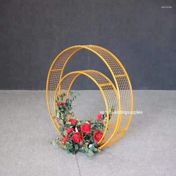 Party Dekorationsstil 2pcs/Set) Star Spring Iron Circular Blumenständer Blei Road Hochzeitsfenster Display Dekorationen Senyu1782