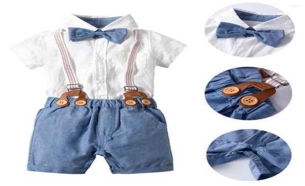 Roupas para roupas de menino de menino de menino infantil terno de gravata borbole