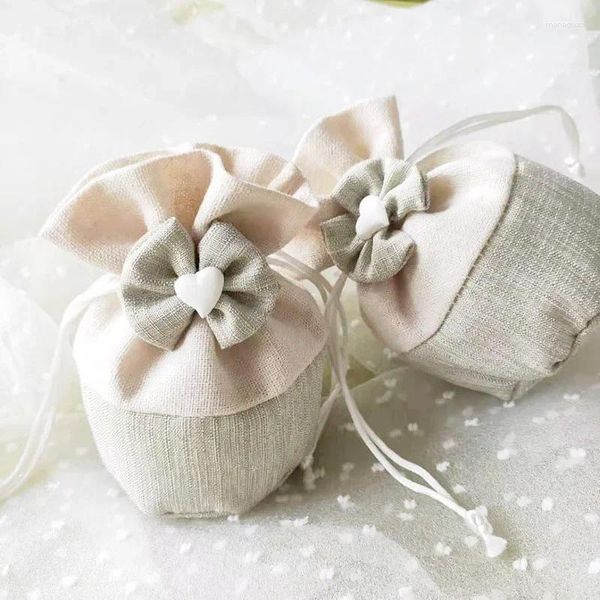 Bolsas de tração de traje de presente de 3pcs, bolsas de embalagem de algodão para biscoitos de chocolate festas de festa de casamento