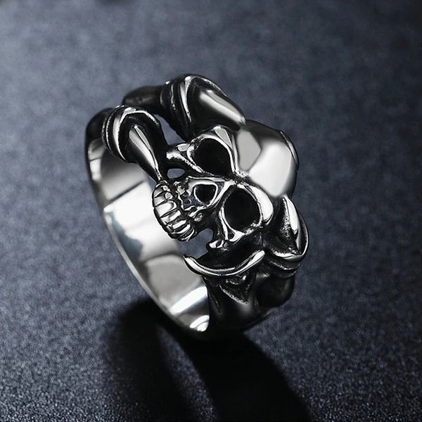 Dragão legal anel de crânio para homens meninos punk rock14k anel de moto de ouro do homem gótico jóias góticas presentes