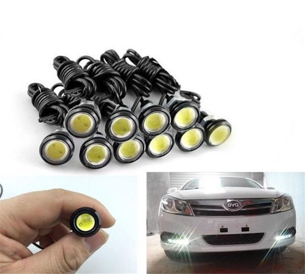 100x Eagle Eye светодиод 18 -мм автомобильный туман DRL Daytime Hunge Wrong Light Bulb Lable Car Styling Parking Lamp Motorcycle5623227