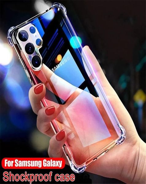 Casos de telefone à prova de choque para Samsung Galaxy S22 Ultra S21 Plus S20 Fe S10 S9 S8 S7 Edge Luxo Proteção Transparente Tapa traseira 88832458