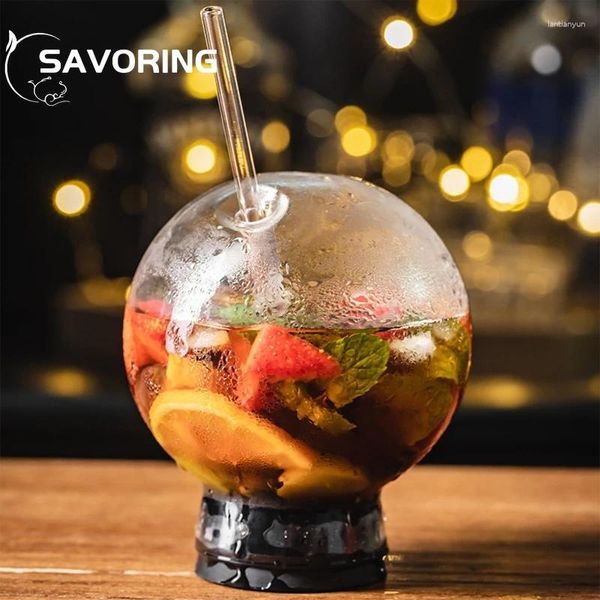 Bere cannucce cocktail vetro vetro creativo sfera a forma di paglia riutilizzabile succo di vino bicchiere di succo di caffè per bar