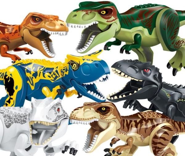 Grande giocattolo per bloccanti di dinosauro Tyrannosaurus Rex Carnotaurus Jurassic World Park Puzzle Assembly Assembly Bricks Educational LearnIss