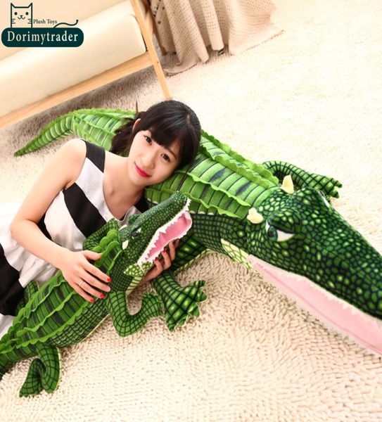Dorimytrader 79039039 200 см. Смешная фаршированная мягкая плюша Прекрасная крупная моделируемая игрушка крокодила животных Neak Baby Gift Dy65867500