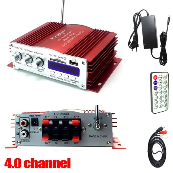 Radio Keniger 3001 4 uzaktan kumanda USB/SD kart oynatıcı FM Radyo 12V5A Güç Adaptörü ve AUX kablosu isteğe bağlı kanal amplifikatörü