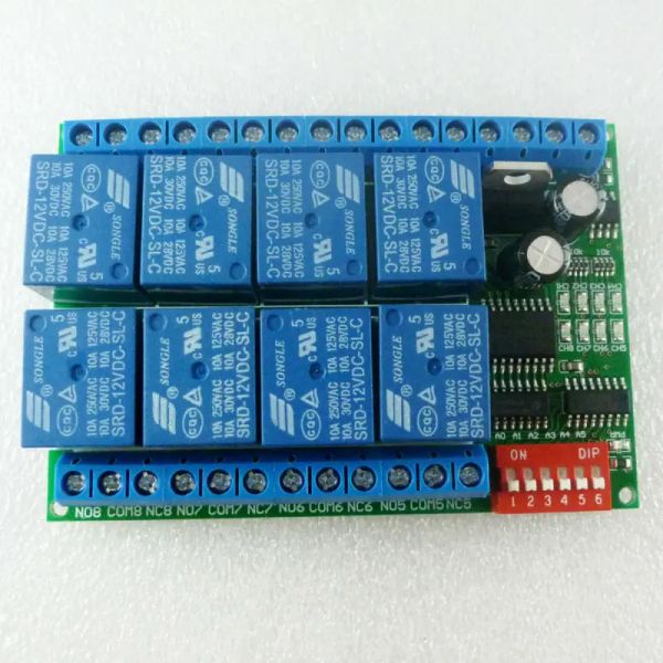 Sacchetti R421A08 8CH DC12V RS485 Modulo di relè Modbus RTU 485 Interruttore di controllo remoto per monitoraggio di sicurezza della telecamera PTZ PLC