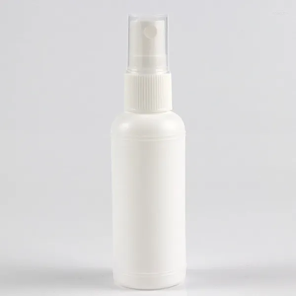 Speicherflaschen 50 Sätze leer runde weiße 50 ml HDPE Kosmetische Parfüm -Nebel -Sprühflasche